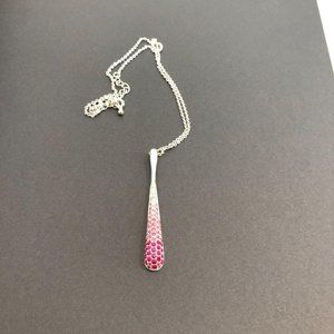 NVC Stamped Silver Tone Pendant Necklace Multi Col